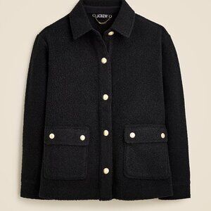 NWT Jcrew Bouclé shirt-jacket shirt jacket  |XXS | BLACK
